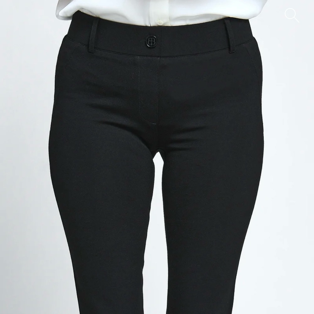 Betabrand women’s dress yoga pants, length tall.